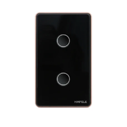 Công tắc đèn thông minh Hafele 820.71.001, HSL-LSXG01B/W, 2 nút, màu đen