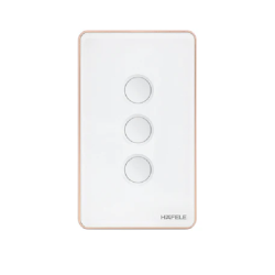 Công tắc đèn thông minh Hafele 820.71.005, HSL-LSXG01B/W, 3 nút, màu trắng