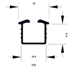 Ray trượt - Phụ kiện cho cửa trượt Hafele SLIDO F-LINE18 50A 401.30.610, chiều dài 3500mm