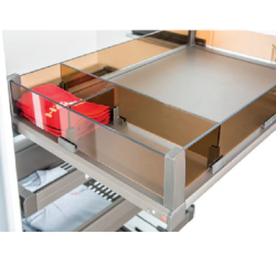 Khay chia cho rổ kéo bằng kính Hafele 807.96.420, màu Chestnut