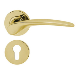 Tay gạt cửa trên nắp chụp tay nắm 903.98.147, bộ PC, mạ PVD đồng sáng bóng