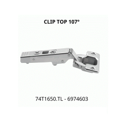 Bản lề CLIP top không bật góc mở 107° 74T1650.TL 6974603, trùm nửa