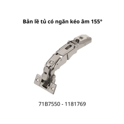 Bản lề tích hợp giảm chấn góc mở 155° 71B7550 1181769, trùm hết