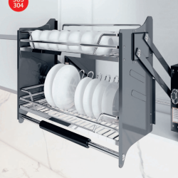 Giá bát nâng ha 2 tầng Nan oval EV9080/9090 INOXEN