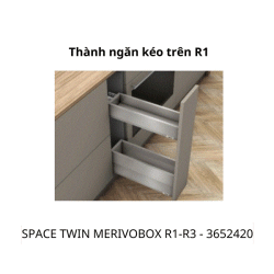 Gia vị Blum SPACE TWIN MERIVOBOX R1-R3,rộng 150-300mm,3652420,xám đậm