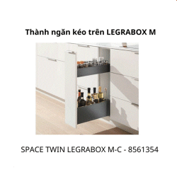 Gia vị kéo blum SPACE TWIN LEGRABOX M-C, rộng 200 - 300mm, 8561354, trắng