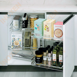 Kệ góc liên hoàn Inox nan dẹt Inoxen KGS304-90L/R