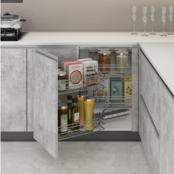 Kệ góc liên hoàn Inox nan tròn Inoxen KGT304-90L/R