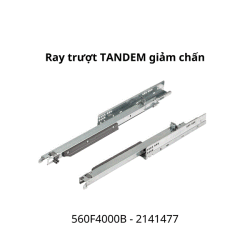 Ray trượt Blum TANDEM giảm chấn 560F4000B 2141477 mở toàn phần 30kg, 400mm