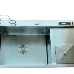 CHẬU RỬA CHÉN BÁT 1 HỘC 1 CÁNH DAO THỚT GOLICAA GB-8046DT INOX SUS304