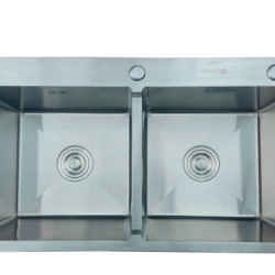 CHẬU RỬA CHÉN 2 HỘC HANDMADE GOLICAA GC-8245 SUS 304