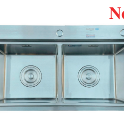 CHẬU RỬA CHÉN BÁT INOX 2 HỘC ĐỀU HANMADE GỜ ÂM GOLICAA GC-8245GA SUS 304