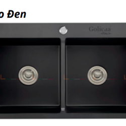 CHẬU RỬA CHÉN BÁT 2 HỘC HANDMADE NANO ĐEN GOLICAA GC-8245ND SUS 304