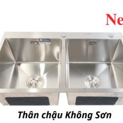CHẬU RỬA CHÉN BÁT 2 HỘC ĐỀU KHÔNG SƠN HANMADE GOLICAA GC-8350KS SUS 304