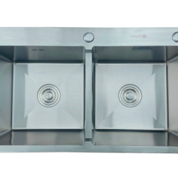 CHẬU RỬA CHÉN BÁT 2 HỘC HANDMADE GOLICAA GC-8350 SUS 304