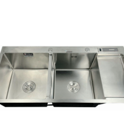 Chậu Rửa Chén 2 Hộc 1 Cánh Vắt Dao Handmade Golicaa GD-11048DT