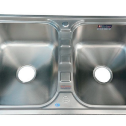 CHẬU RỬA CHÉN INOX 304 2 HỘC DẬP G3C-8850VI GOLICAA