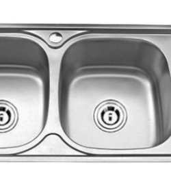 CHẬU RỬA CHÉN BÁT INOX 2 HỘC 1 CÁNH DẬP G4D-10046 GOLICAA