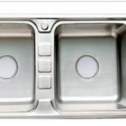 CHẬU RỬA CHÉN BÁT INOX 304 2 HỘC 1 CÁNH DẬP G4D-12048VI GOLICAA