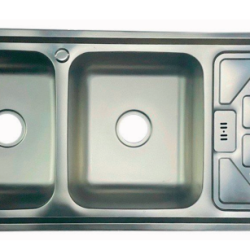CHẬU RỬA CHÉN BÁT INOX 2 HỘC 1 CÁNH DẬP GOLICAA G4D-12050V
