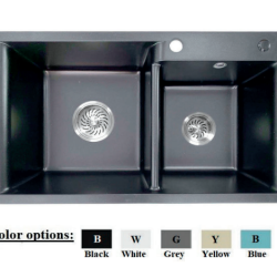 Chậu Rửa Chén Đá Granite 2 Hộc Lệch Nhập Khẩu Golicaa GCD-8246