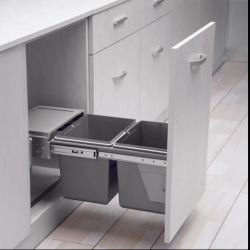 Thùng rác lắp âm tủ đặt bên dưới chậu rửa có giảm chấn 503.39.631