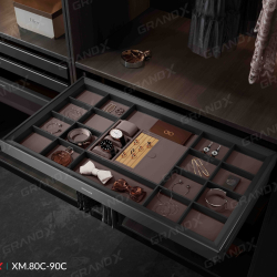 Ngăn kéo đồ trang sức bọc da cao cấp - High class grey Grandx Mimosa XM.80C/XM.90C