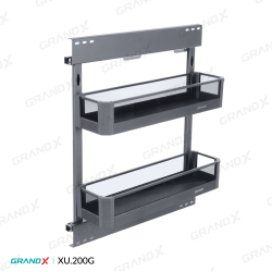 Kệ đựng gia vị, chất tẩy rửa nhôm vách kính Grandx Glass XU.200G