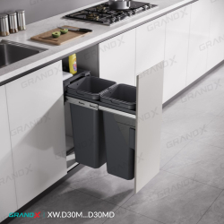 Thùng rác đôi cánh kéo âm tủ Grandx Waste Bin XW.D30M/XW.D30MD